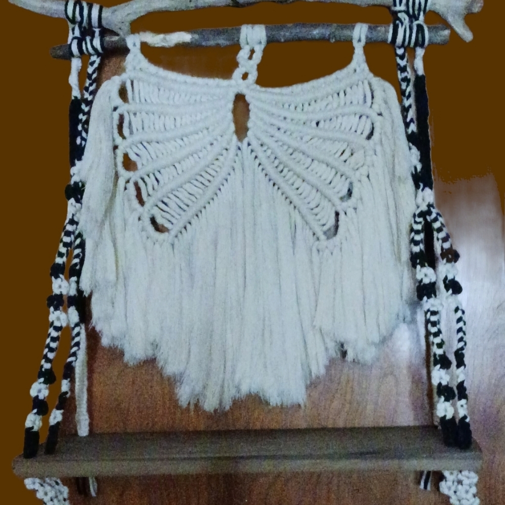 Angel wings memorial shelf for remembrance